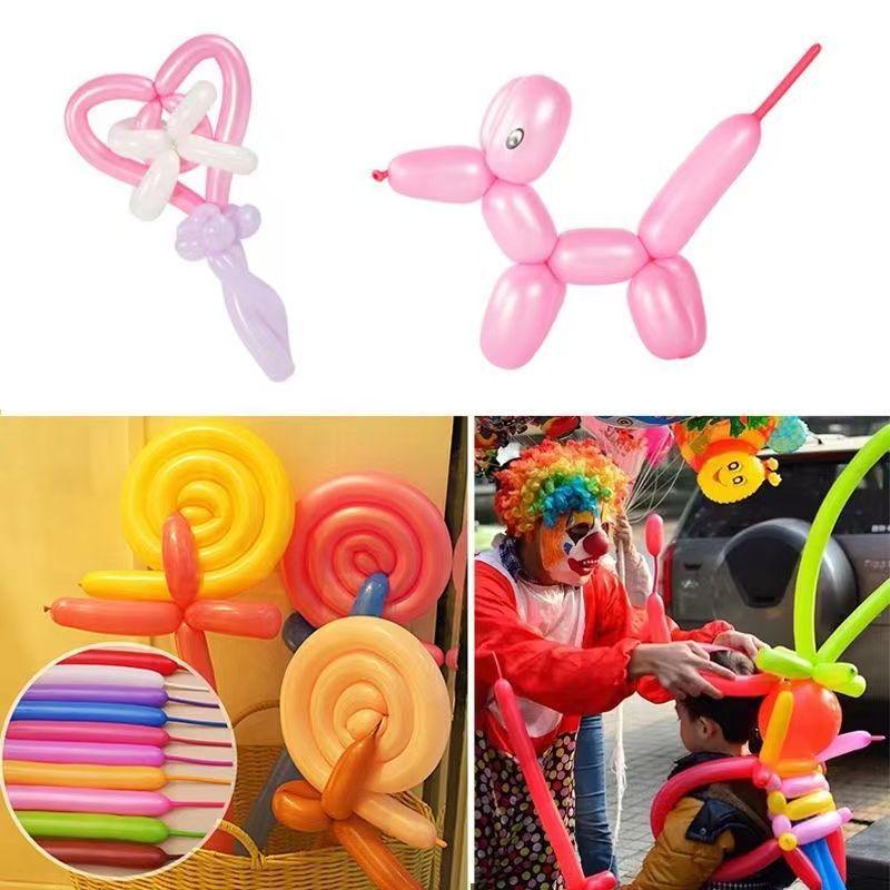 260 Non-Toxic Long Balloons for Kids' Party Decorations - Magic Thickened DIY Bouquet for Birthday Layouts