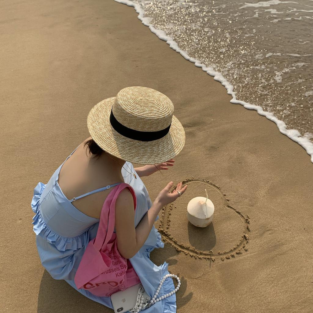 Beach Versatile Womens Hat In Black And White With Uv Protection Bamboo Fiber