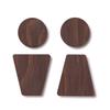 Katachi Lab Toilet Sign Plate, Large Toilet Mark, Wood C, Sticker Type, Made In Japan, Dark Brown
