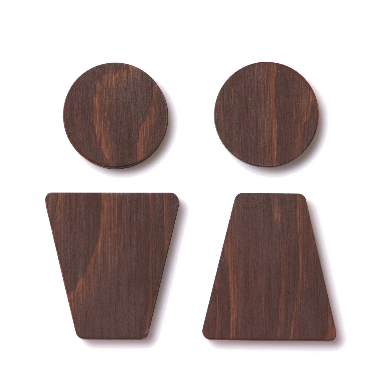 

Katachi Lab Toilet Sign Plate, Large Toilet Mark, Wood C, Sticker Type, Made in Japan, Dark Brown
