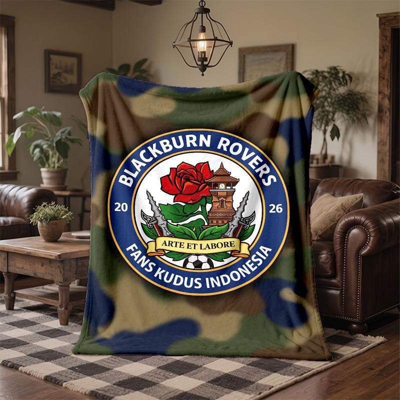 Blackburn Rovers Football Print Flannel Blanket Soft Warm Sofa Bed Throw Blanket For Home Office Bedroom
