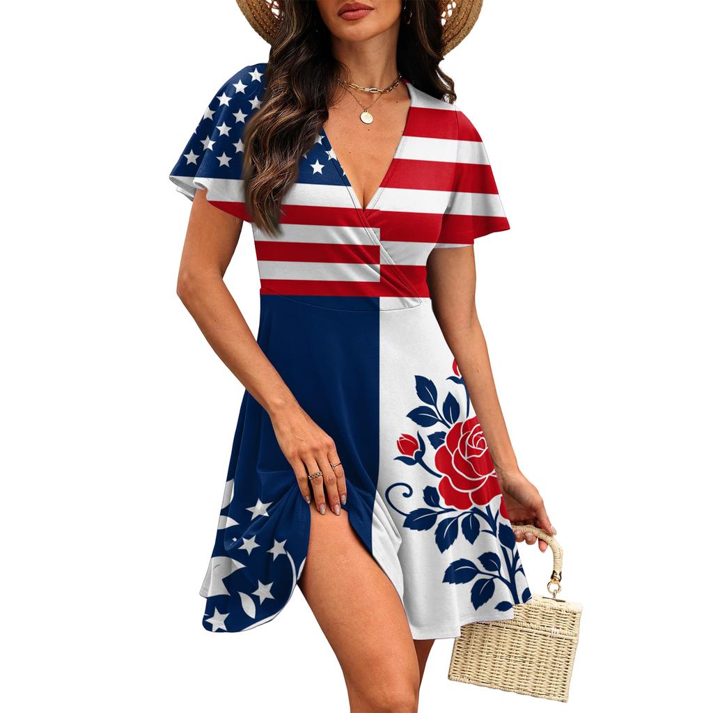 Women's Fashionable Casual Floral Print Dress