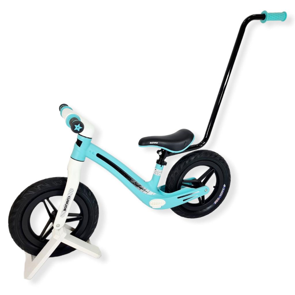 Balance bike with inflatable wheels BMT001 + BLUE push stick