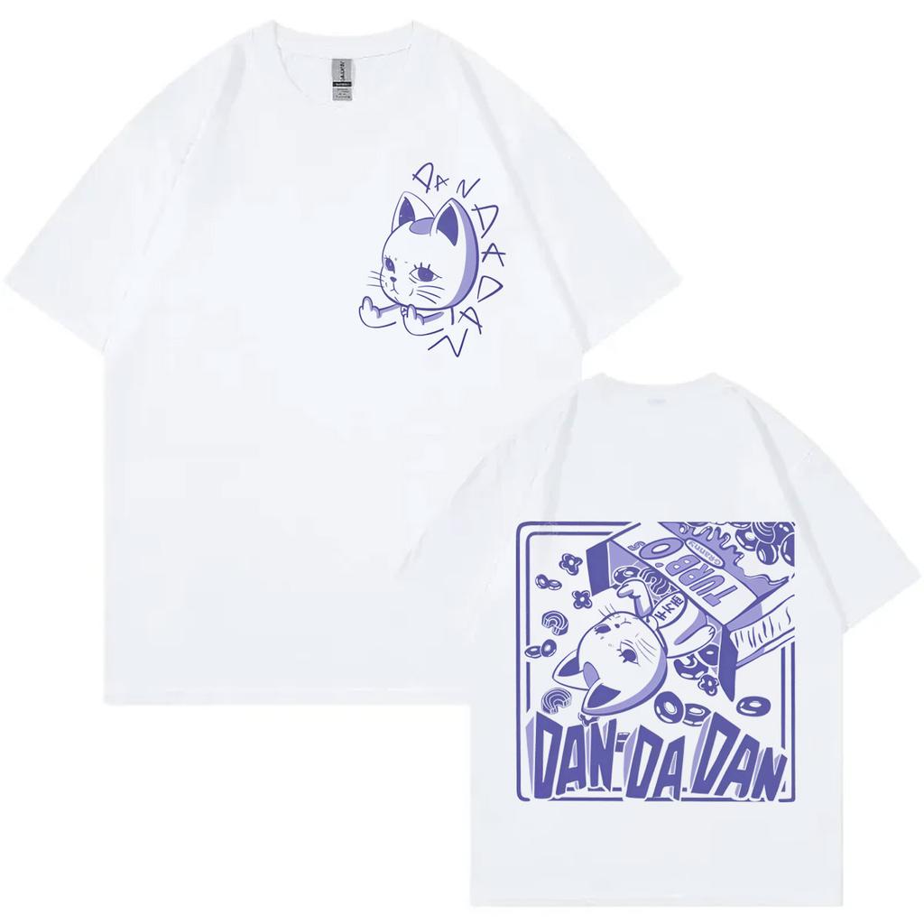 Ιαπωνία Anime Dandadan Turbo Γραφικό T-Shirt Γάτα Γραμμή Μόδας Καρτούν T-Shirt Γυναικεία Vintage Casual T-Shirts