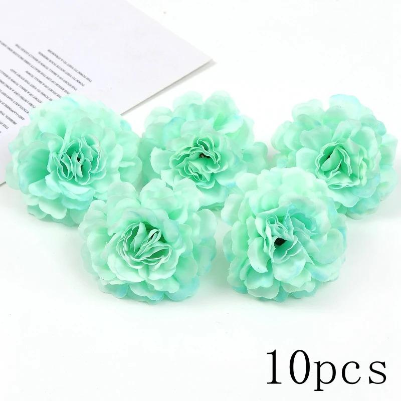 

Green Rose Artificial Flowers Heads Silk Fake Flower for Home Room Decor Marriage Wedding Decora DIY Craft Wreath Gift Accessory