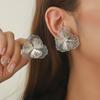 New European and American Jewelry, High-end Sweet Hollow Flower Earrings, Bohemian Gold Earrings for Women