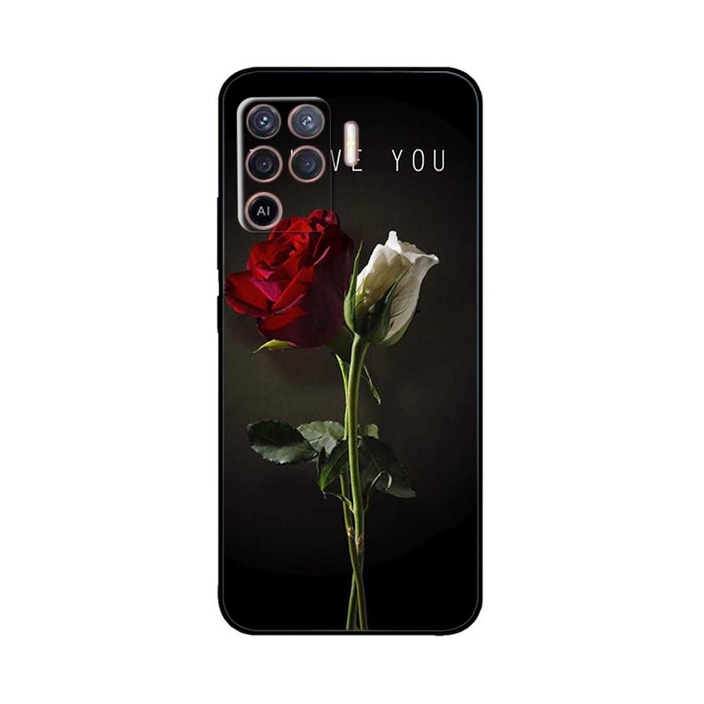 Cover per OPPO Reno 5 Lite Custodia Morbida in Silicone Fiori Bumper per OPPO Reno 5 F oppoA94 4G Custodie Reno 5 Lite Custodie per Telefono
