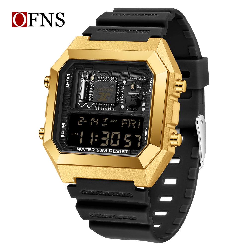 SANDA Dual-Time Multifunction Student Sports Watch - Square, Waterproof, Electronic