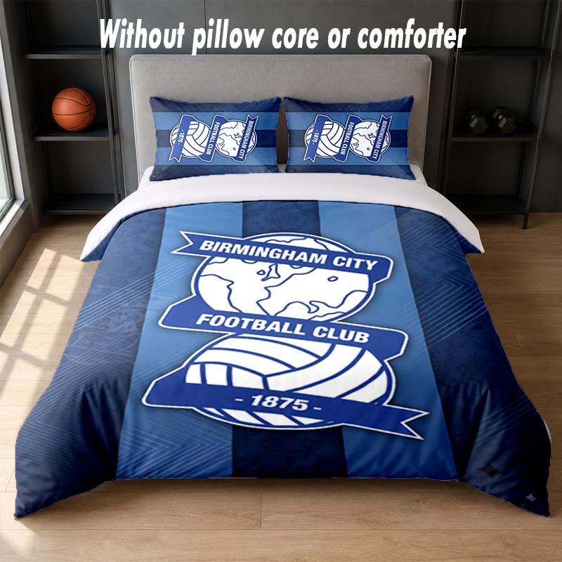 Birmingham City Design Bed Bedding Set 1 Duvet Cover + 2 Pillowcases Soft Breathable Household Bed Linens