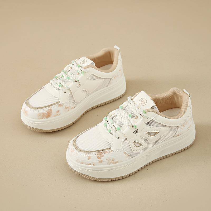 Temperament Little White Shoes Women's Summer 2025 Breathable Mesh Versatile Board Shoes Student Non-slip Thick-soled Casual Sports Shoes