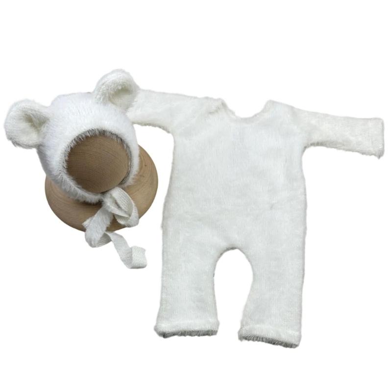 Baby Photography Props Bear Shape Outfit and Hat Set Boy Girl Outfit Photo Shoot Clothes Baby Costume Clothing