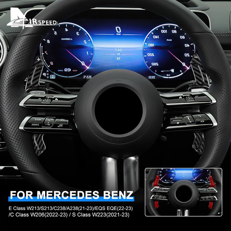 Real Hard Carbon Fiber Paddle Cover for Mercedes-Benz C Class W206 E Class W213 S213 C238 A238 S Class W223 EQS EQE Accessories
