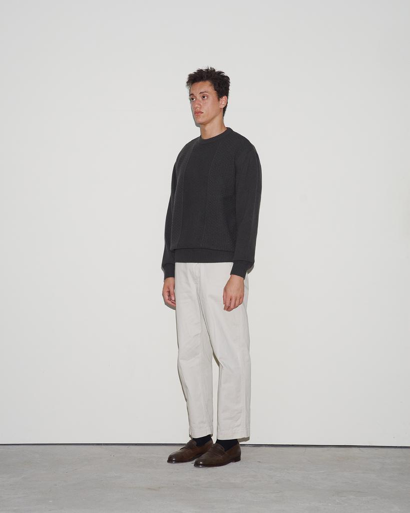 WORTHWHILE MOVEMENT Rhombus Crewneck Sweater (Khaki)