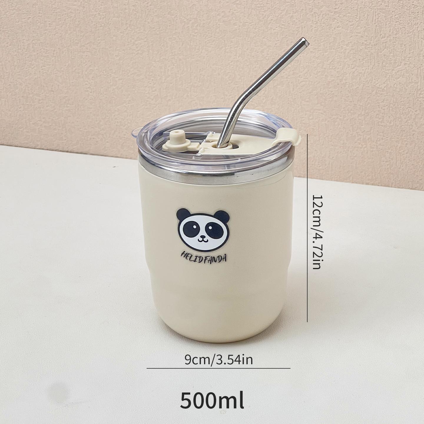 

500ml Double-Layer Water Cup Tumbler 304 Stainless Steel Insulated Milk Coffee Cup Portable Large Capacity Sealed Mug With Straw