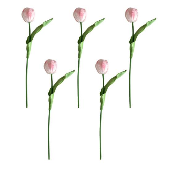 Artificial Tulip Flower 13" Long Stem Fake Tulip Realistic Real Touch PU Faux Flower for Spring Easter Home Kitchen Wedding Decoration