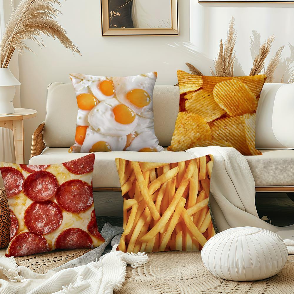 French food frie pizza cushion cover Best Home Office Coffee Pillow Sofa Printing Decoration Room Shop Car Nordic Simplicity Hit
