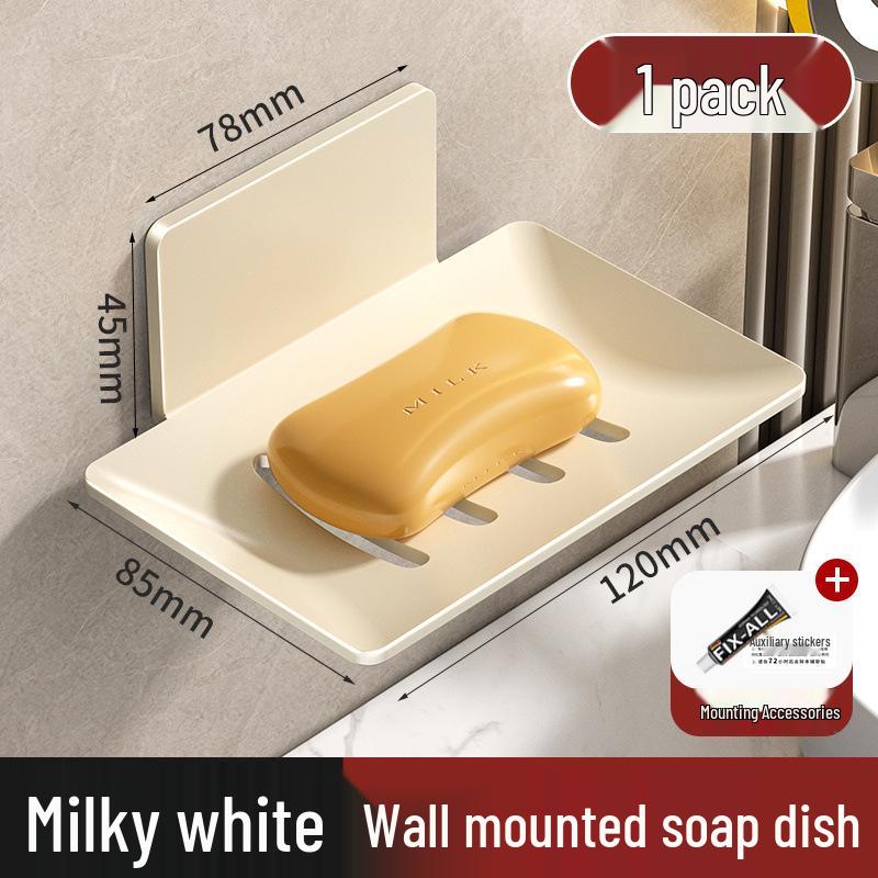

Adhesive Wall-Mounted 410 Stainless Steel Soap Dish – Punch-Free, Drainable Soap Holder Rack 1 piece