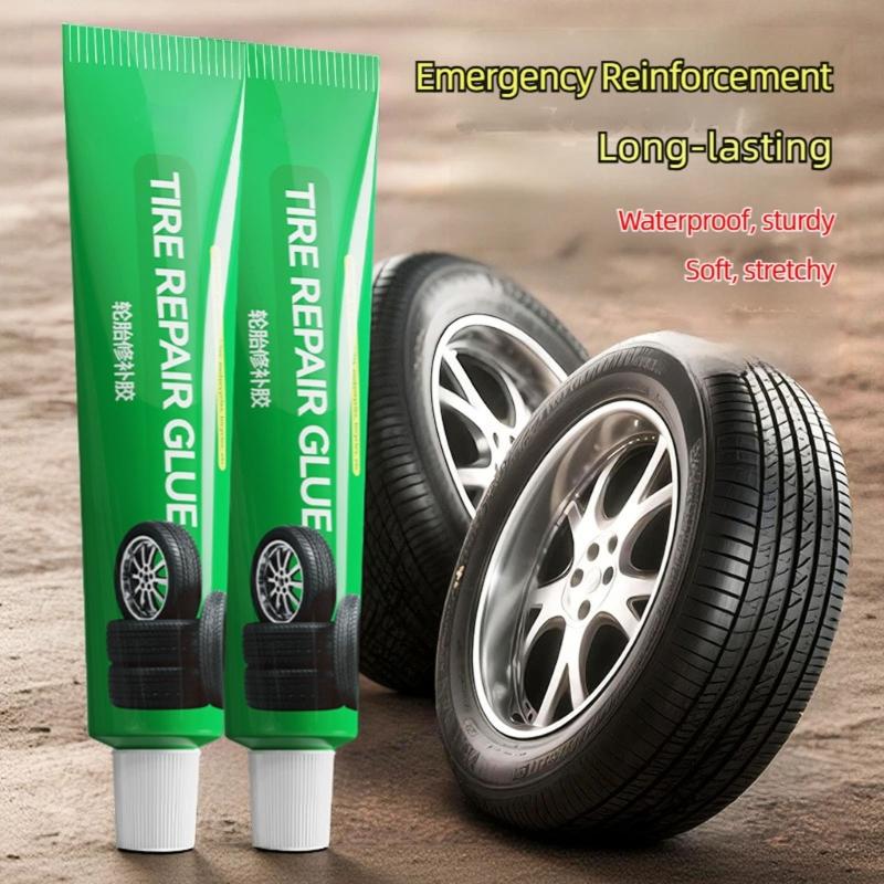 Tire Repair Glues Tubes 2 Pack Rubber-Based for Cars Motorcycles and Electric Bikes, Sidewall Care and Crack Touch Up for Tire Upkeep