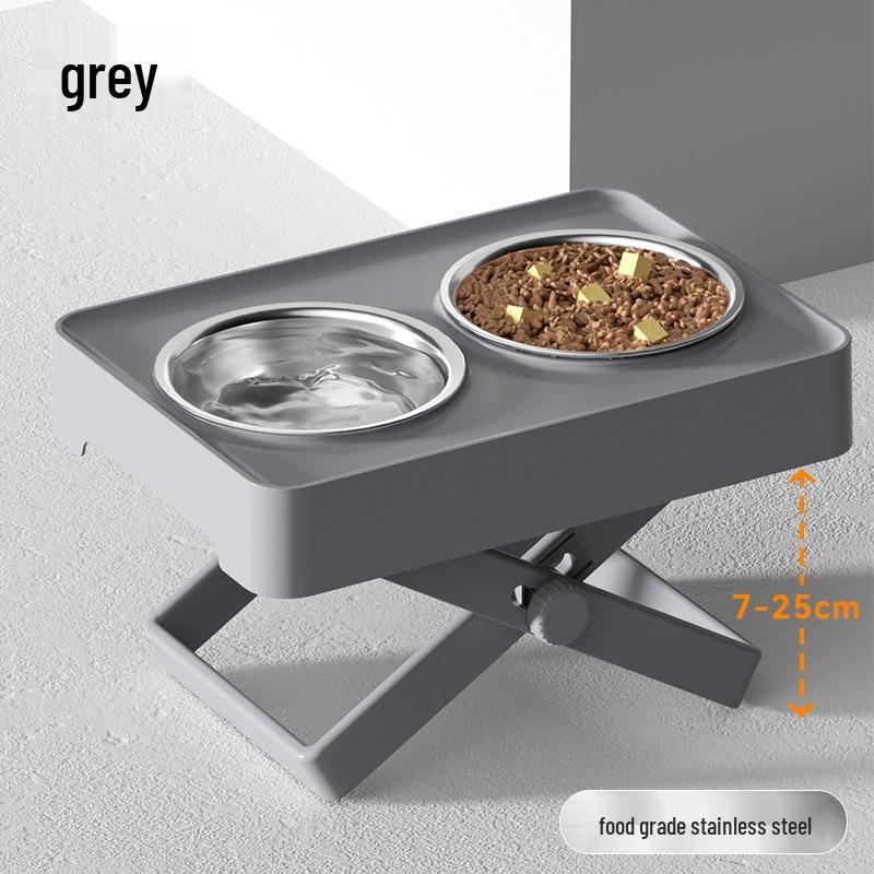 Stainless Steel Elevated Slow Feeder Dog Bowl for Large Breeds