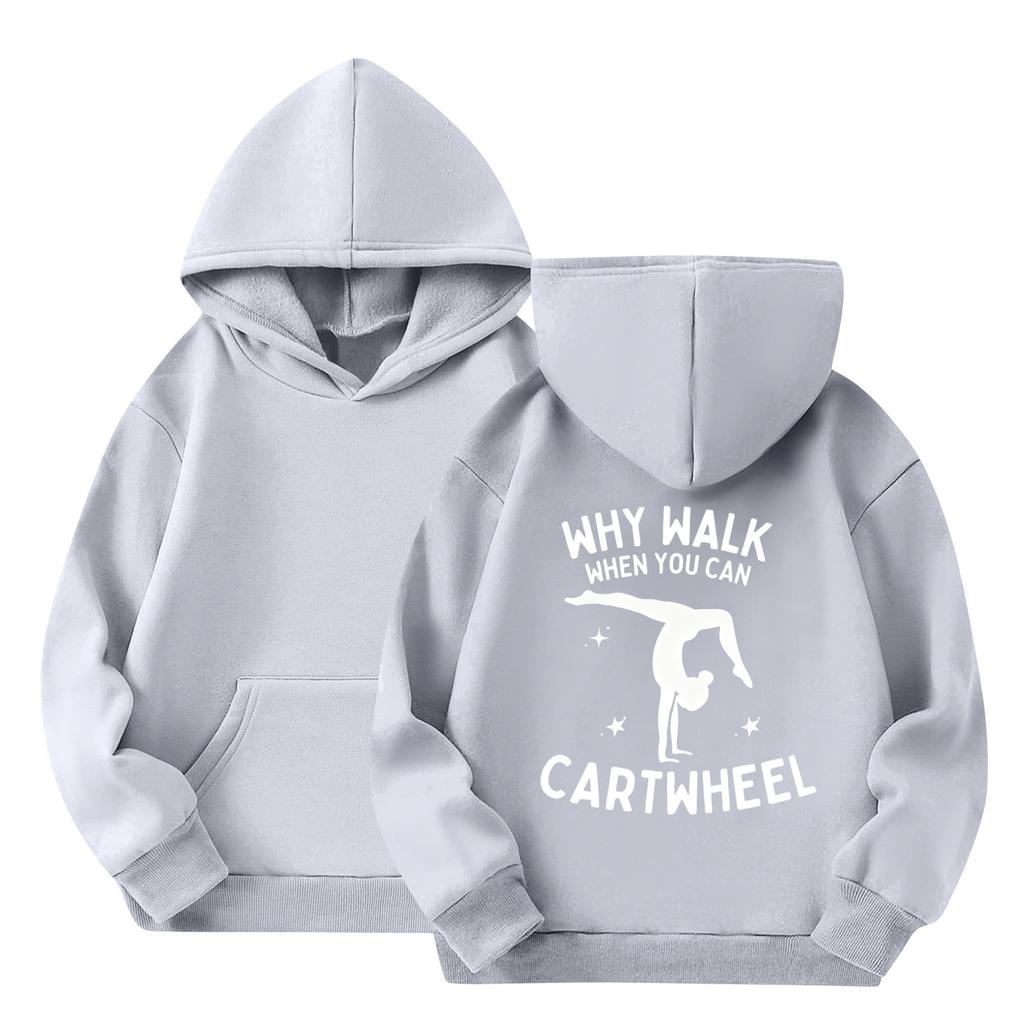 Children's Casual Round Neck Printed Pullover Long-sleeved Hooded Sweatshirt Top
