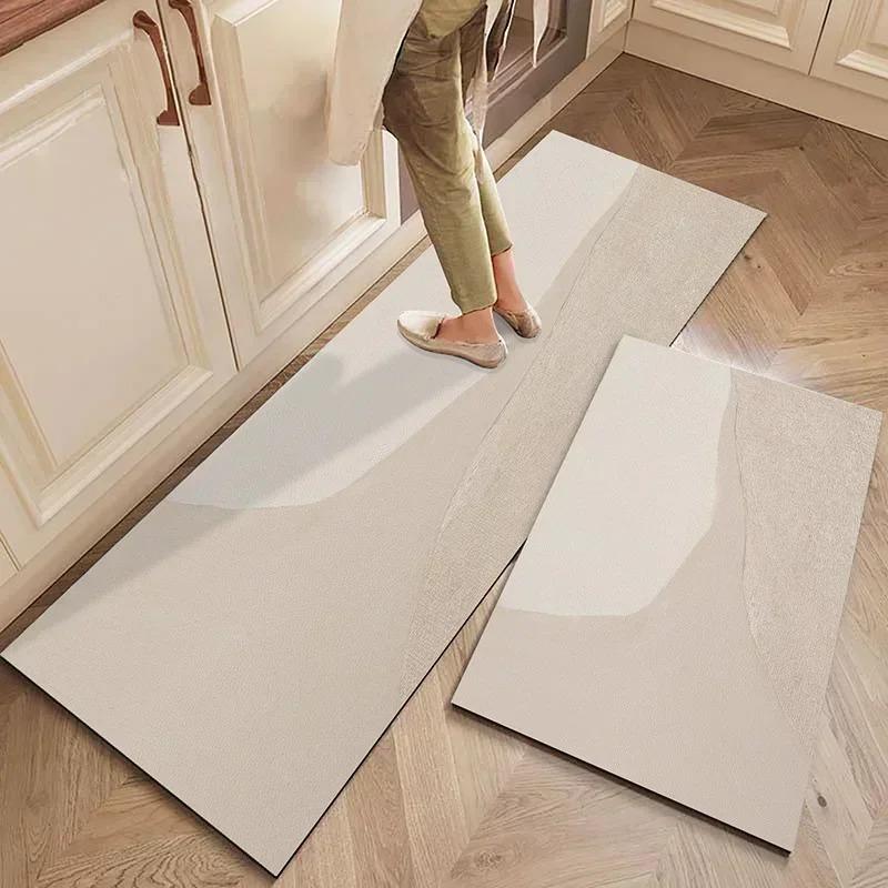 Kitchen Pvc Floor Mat Leather Waterproof Carpet Anti-slip Oil-proof Foot Mats Japanese Style Long Carpets Home Decoration Rug