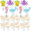 Leinuosen 32-Piece Wind Chime Kit for Kids: Wooden Marine Animal Wind Chimes, Wooden Musical Wind Chimes, DIY Wind Chimes for Girls and Boys, Art