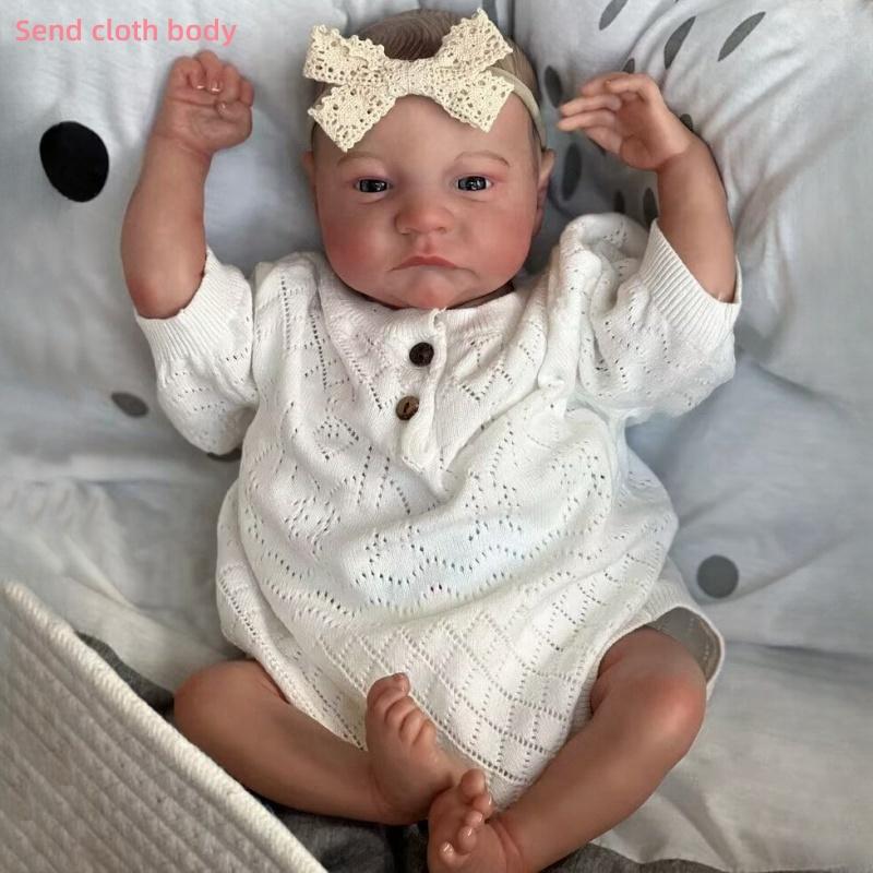 

49 СМ Reborn Новорожденные Куклы Levi Awake Мягкая силиконовая ткань Кукла возрождения тела Гибкая 3D краска для кожи Видимые вены Ручной рисунок Эмуляция волос Кукла-игрушка cloth body