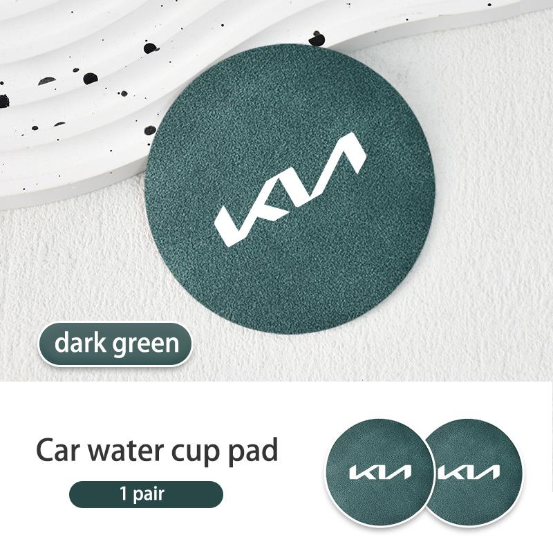 For KIA Suede Car Coaster Water Cup Drink Holder Anti-Slip Pad Cerato Soul Venga Forte Spectra Sedona Niro Cadenza
