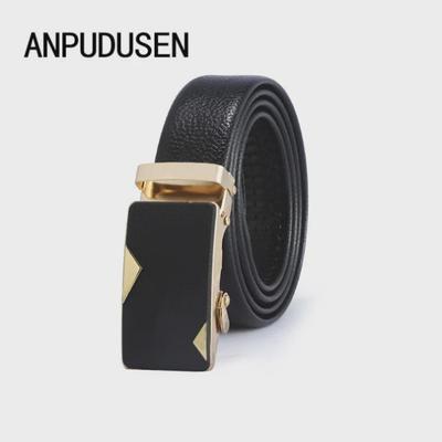2020 New Men's Casual Automatic Buckle Litchi Pattern Belt
