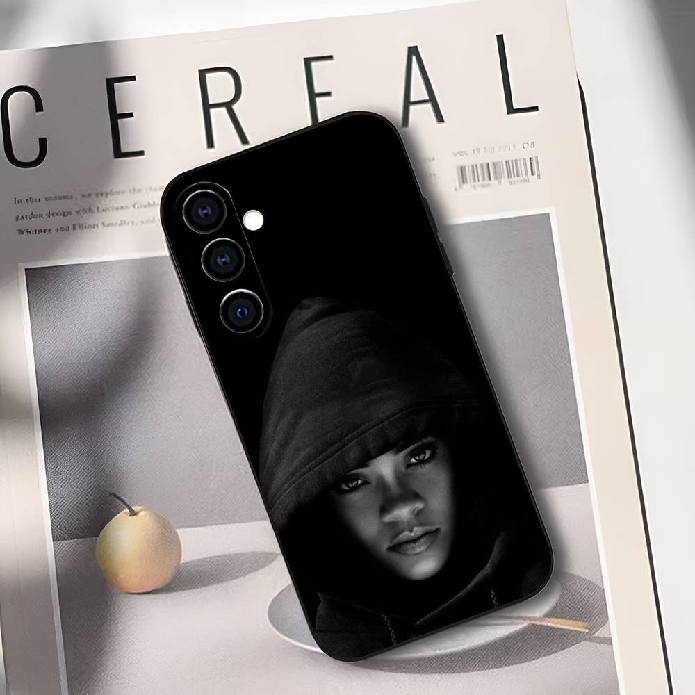 Singer R-Rihanna Phone Case For Samsung Galaxy A73,A72,A71,A70,A53,A52,A51,Soft Silicone Black Cover