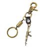 Mini Rifle-Shaped Retro Alloy Keychain Pendant with Lobster Clasp