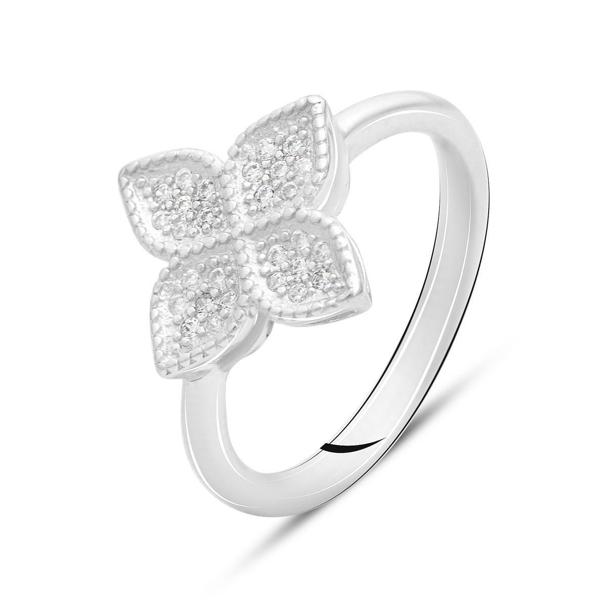 

Срібний перстень з фіанітами, вага виробу 2,61 гр (2142539) 19 білий