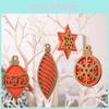 Charming Striped Leaf And Star Wooden Christmas Ornaments For Joyful Celebrations