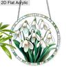 Acrylic Snowdrop Flowers Suncatcher, Stained Glass Style Window Hanging Ornament for Floral and Nature Lovers