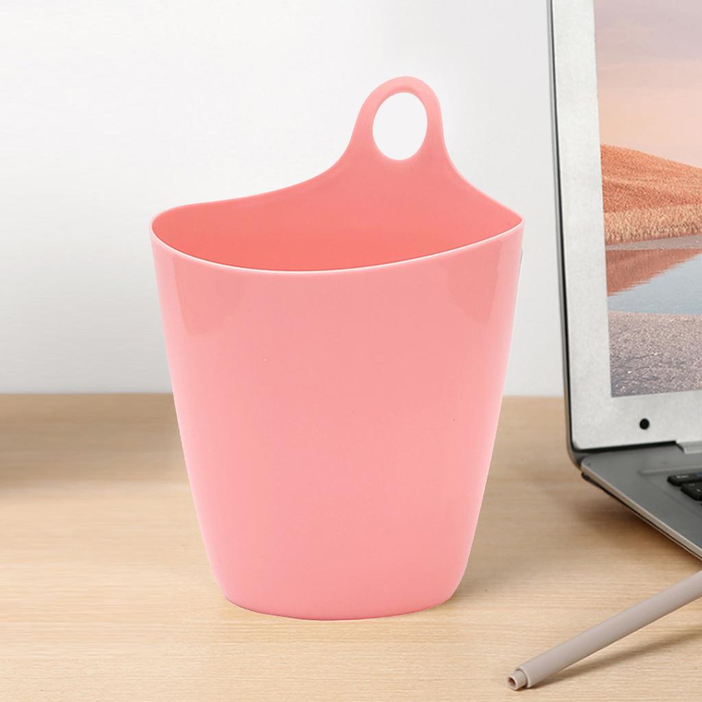 Hanging Trash Can Mini Multifunctional Space Saving Plastic Hanging Storage Bucket for Desktop