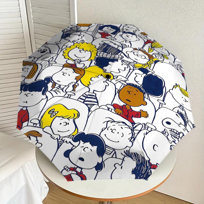 1PC Peanuts Crowd Umbrella-9-Rib Reinforced, Automatic Open, Lightweight & Durable, Cute Fashion Accessory for Outdoor-P0778