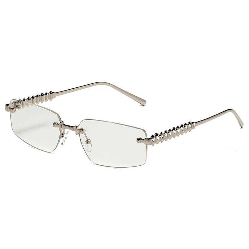 Rimless Metal Sunglasses Women Men Vintage Punk Luxury Brand Designer UV400 Outdoor Driving Hip Hop Sun Glasses