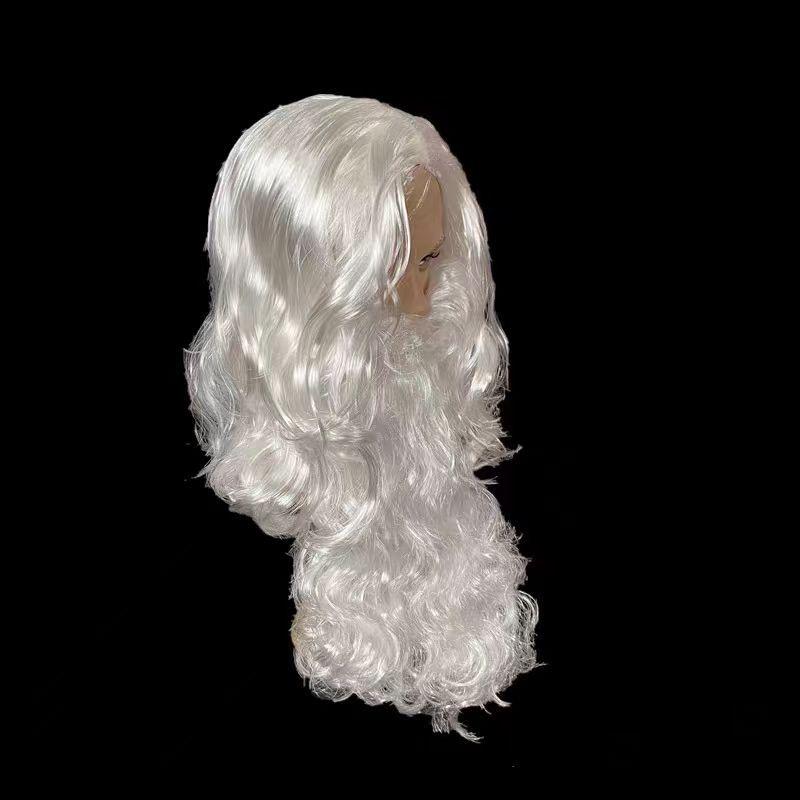 Santa Claus Costume Wig & Beard Set - White Christmas Cosplay