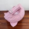 Cute Cat Ears Baseball Cap Plaid Breathable Sun Hat Bow Tie Style UV Protection Peaked Cap Unisex Outdoor
