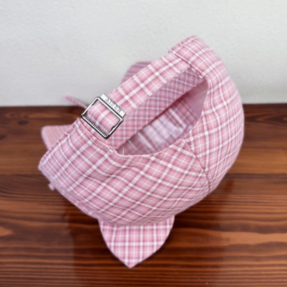 Cute Cat Ears Baseball Cap Plaid Breathable Sun Hat Bow Tie Style UV Protection Peaked Cap Unisex Outdoor