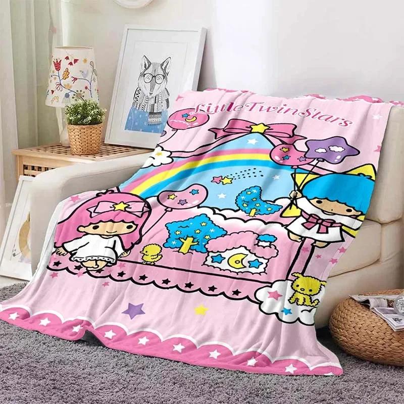 6 Größen Warme Weiche Sanrio Little Twin Stars Decke Flauschig Kinder und Erwachsene Sofa Plüsch Tagesdecke Überwurfdecke für Sofa Bett