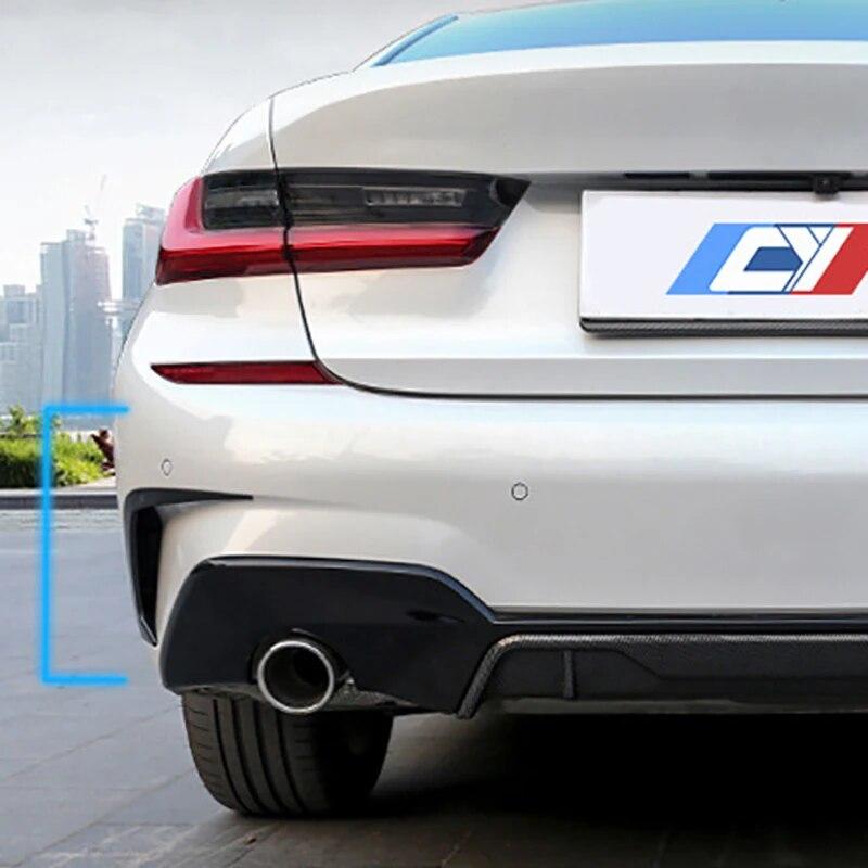 2Pcs Car Rear Exhaust Pipe Bar Diversion Air Blade Decorative Stickers Accessories For BMW 3 Series G20 318i 320i 330i -22