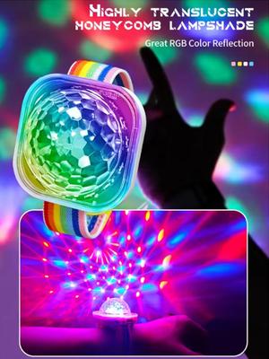 Tragbares LED buntes Nachtlicht Disco Bühnenlicht Soundsteuerung Tragbare Kinder Spielzeug Uhr Umgebungslicht für KTV Konzert Bar