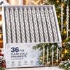 36/12PCS Transparent Simulation Scroll Icing Bar Ornaments 10/13/15cm Xmas Tree Pendant Winter Party New Year Christmas Decor