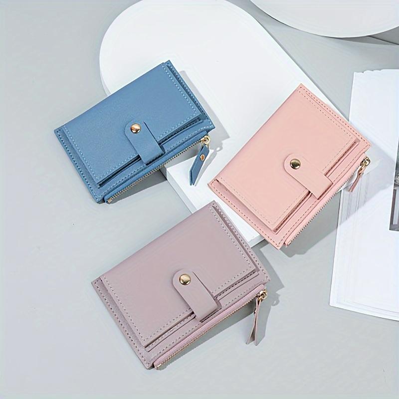 Slim & Stylish Women's Wallet with Snap Button Zipper - Lightweight, Portable Bifold Design