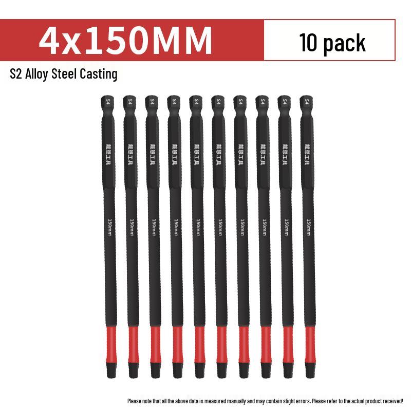 Hexagonal Anti-Slip S2 Alloy Steel Magnetic Screwdriver Bits for Electric Drills