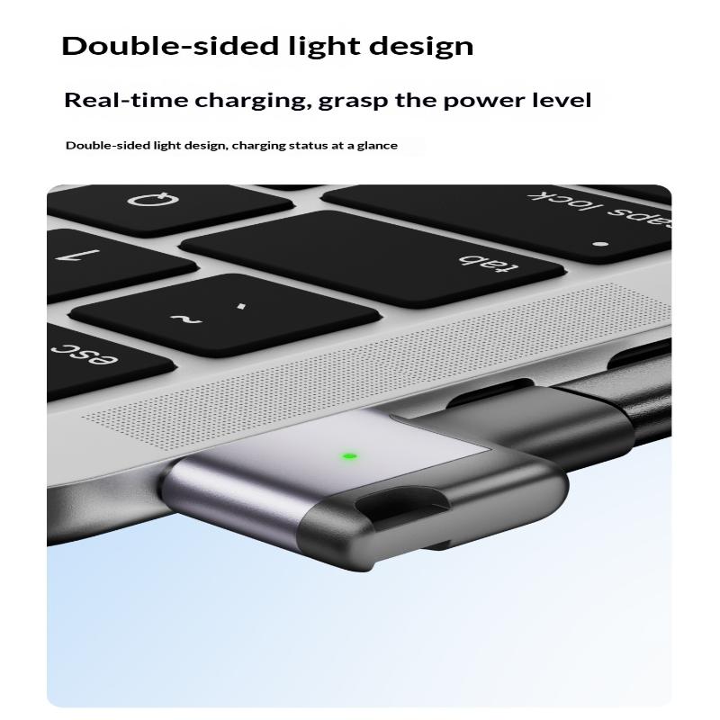 100W For Magsafe3 Side-Bend Magnetic Fast Charging Adapter Compatible With Air Pro M1 M2 M3 M4 M5 Pd Type-C To Magsafe3