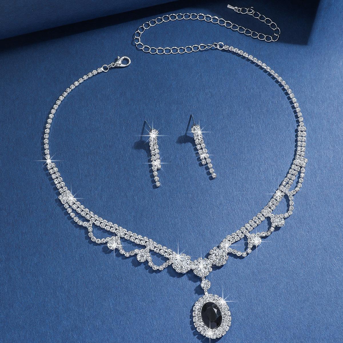 

Милый темпераментный комплект сережек, ожерелье, легкая роскошная высококачественная цепочка на ключицу, простое маленькое свежее свадебное ожерелье для женщин оптом