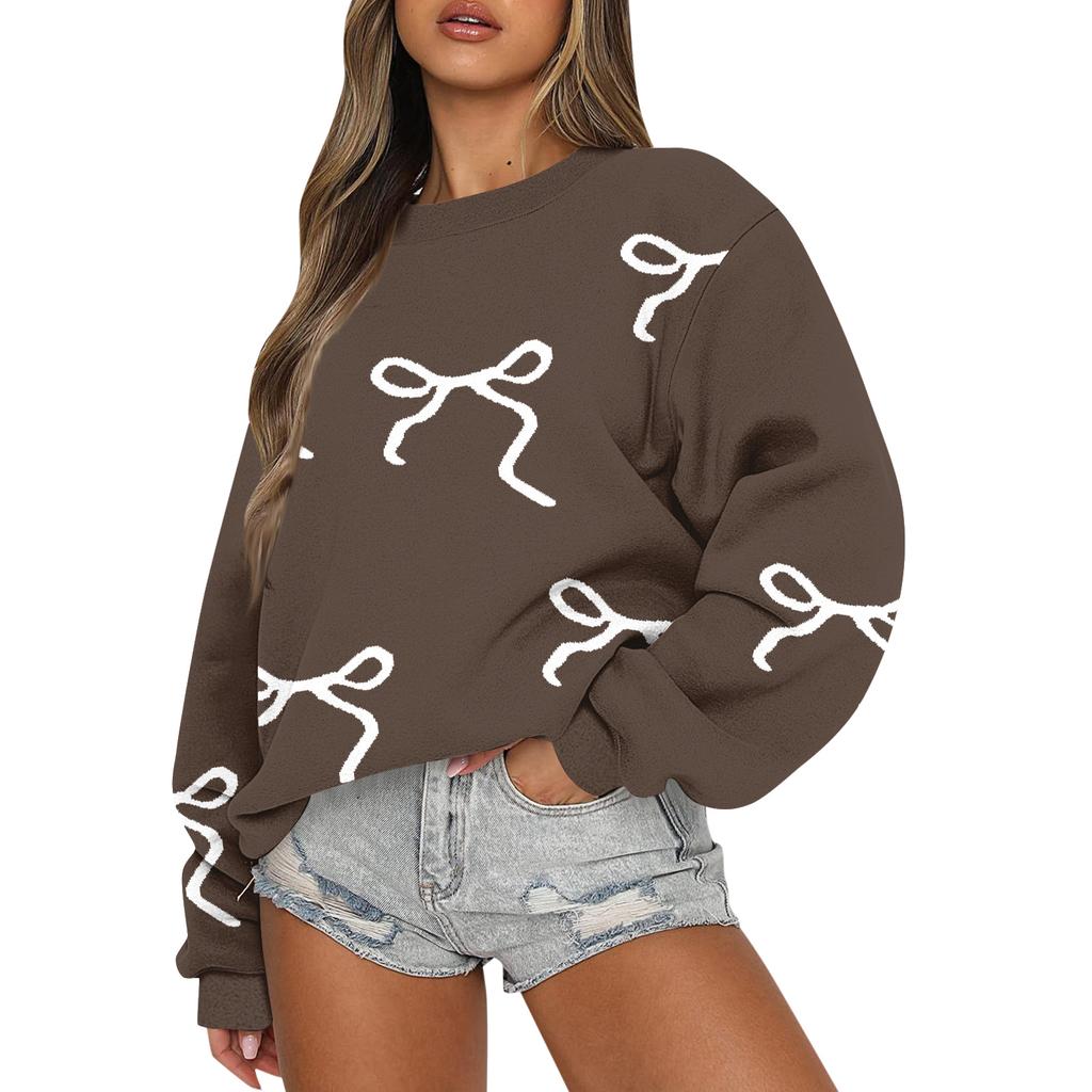 Women  Tops Women's Long Sleeve Sweatshirt Casual Crewneck Loose Fit Pollover Fleece Tops