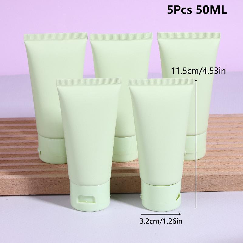 50ml 100ml Grüne Nachfüllbare Quetschflaschen Kosmetisch Leer 5 Stück für Lotion Creme Make-up Reiseaufbewahrung